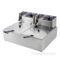 6 + 6L Double-cylindre commercial Pankets doubles Fryer électrique